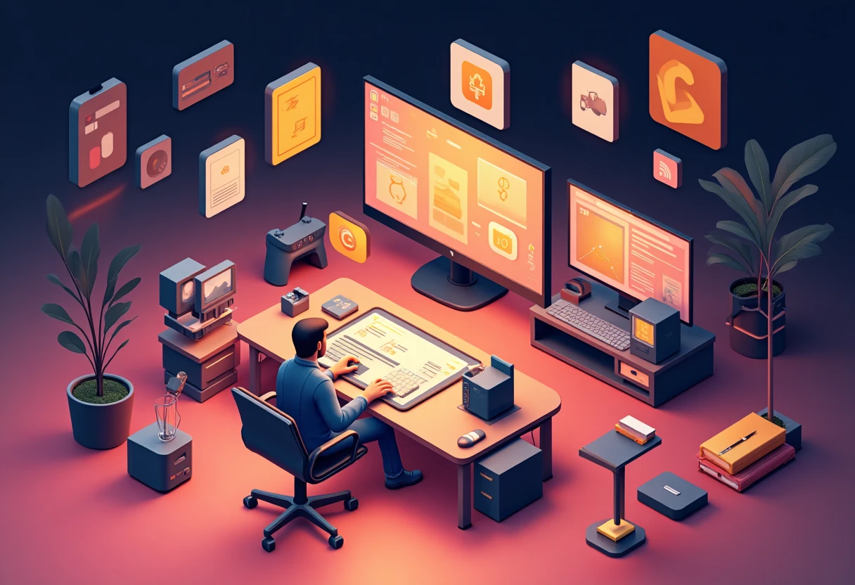 Ícones de aplicativos de streaming em um fundo dinâmico