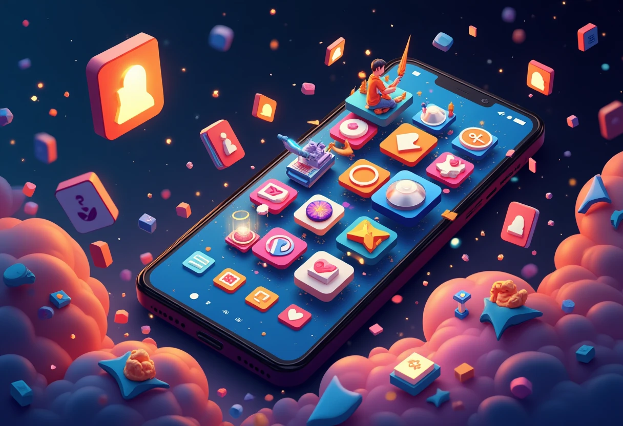 App icone su sfondo nero