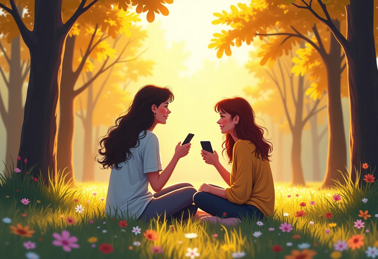 Rencontre décontractée dans un parc