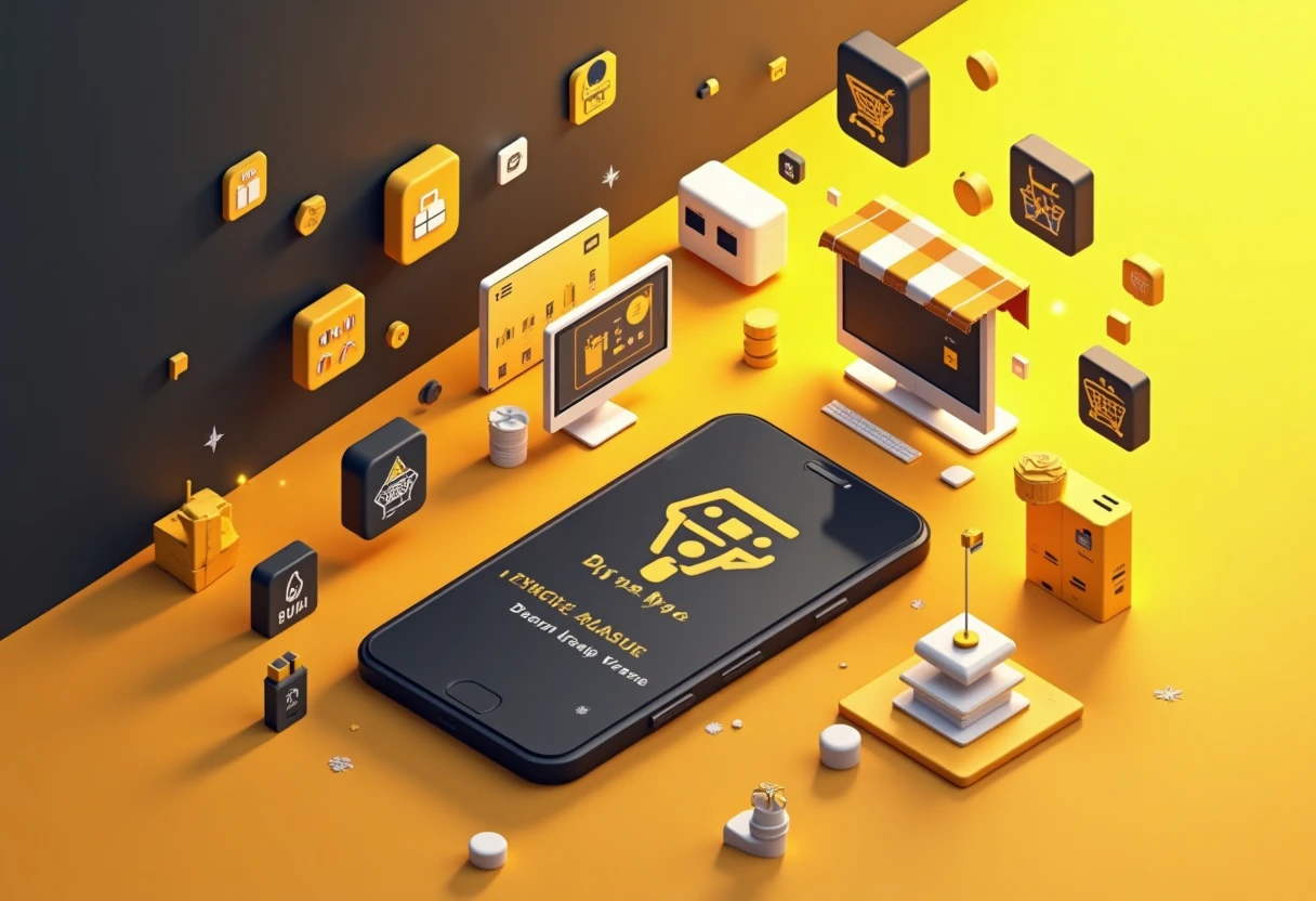 Digital shopping deals illustration