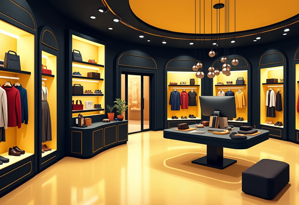 Chic fashion boutique interior