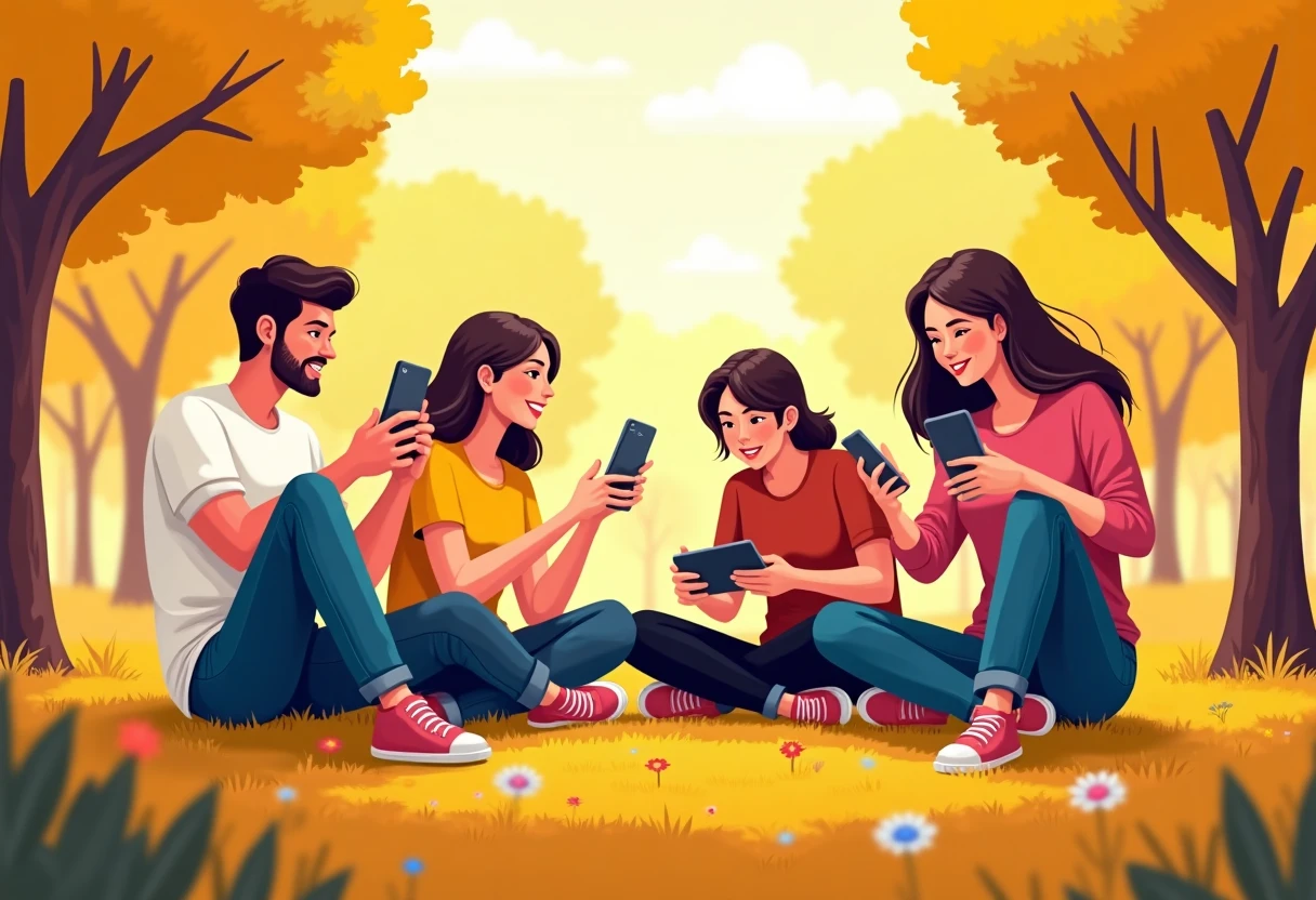 Partage social dans un parc