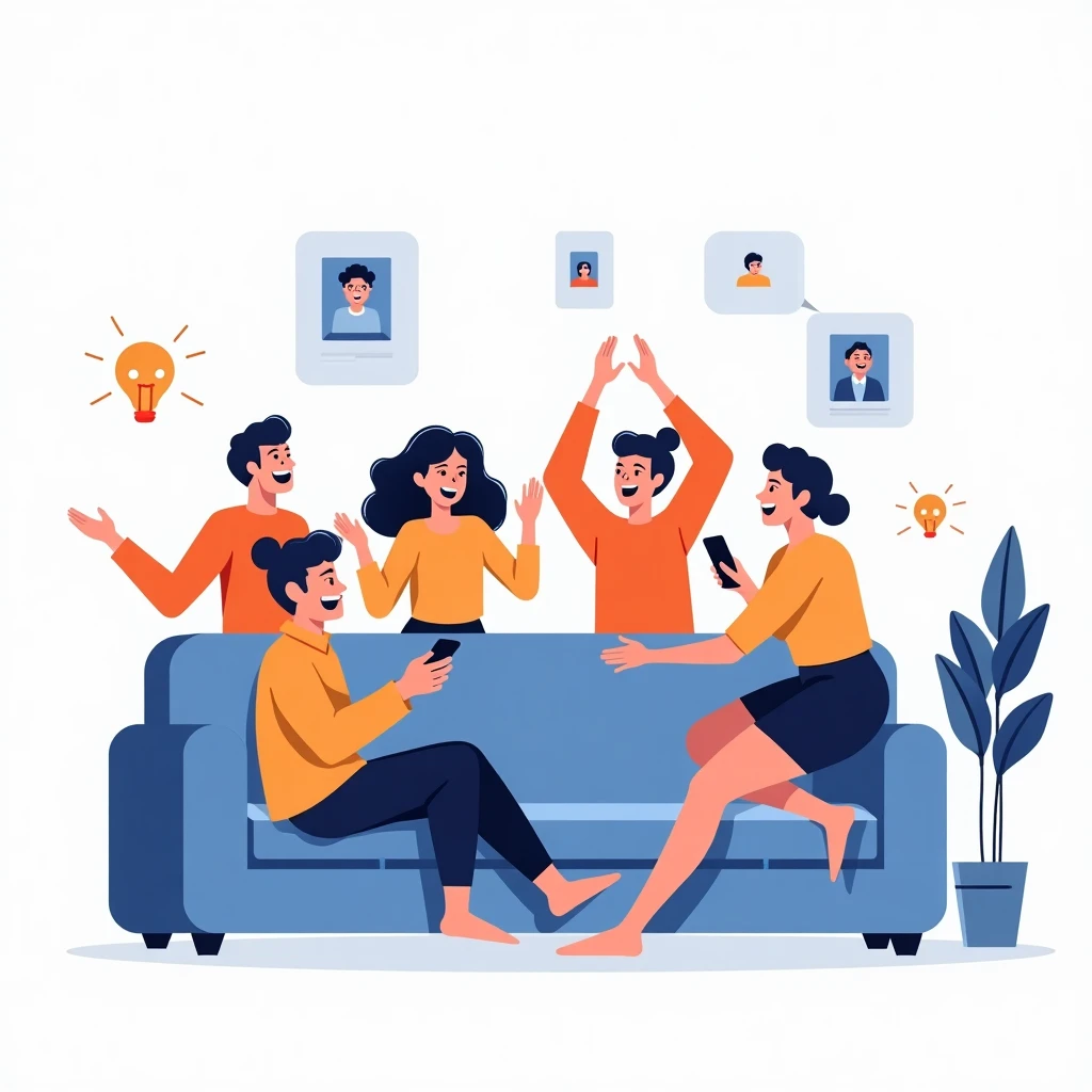 Friends enjoying a trivia game