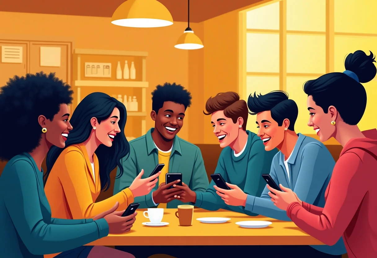 Enjoying social media in a social setting