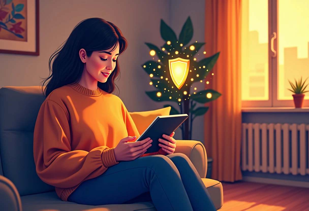 Person using a VPN app on a tablet